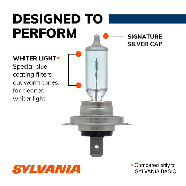 SYLVANIA H7 SilverStar Halogen Headlight Bulb, 2 Pack, , hi-res
