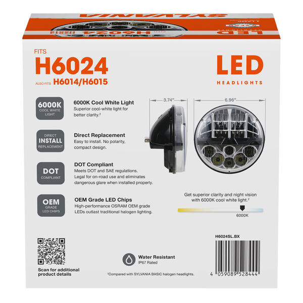 SYLVANIA H6024 LED Sealed Beam Headlight, 1 Pack, , hi-res