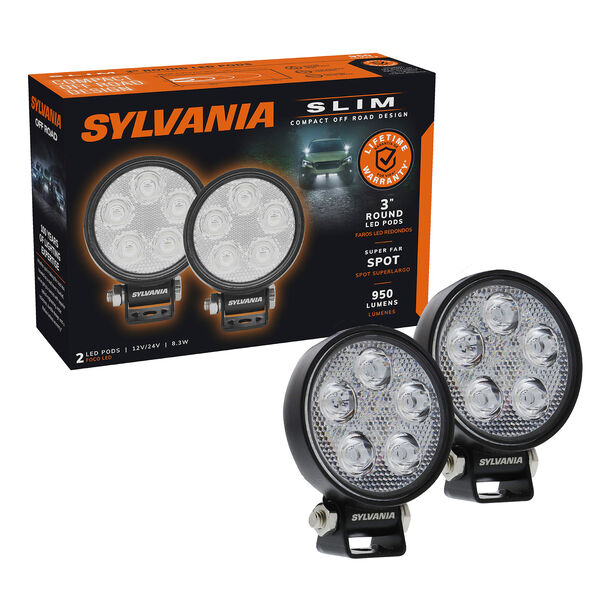 SYLVANIA Slim 3 Inch LED Pod Round - Spot, , hi-res
