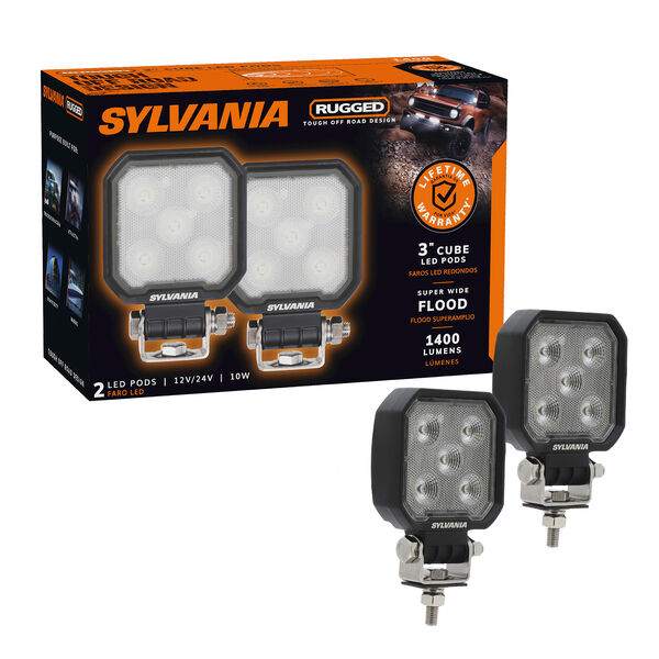 SYLVANIA Rugged 3 Inch LED Pod Cube - Flood, , hi-res