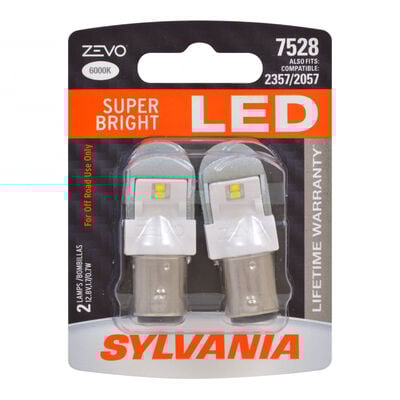 SYLVANIA 7528 WHITE ZEVO LED Mini, 2 Pack
